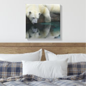 Polar Bear Canvas - Polar Bear Reflections キャンバスプリント (インサイチュ (寝室))