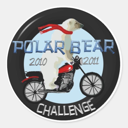 Polar Bear Challenge公式ステッカー ラウンドシール (正面)