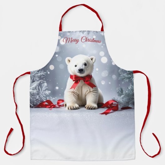 Polar Bear Christmas Holiday Apron エプロン (正面)