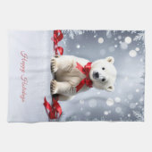 Polar Bear Christmas Holiday Kitchen Towel キッチンタオル (横)