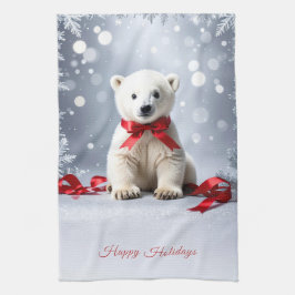 Polar Bear Christmas Holiday Kitchen Towel キッチンタオル