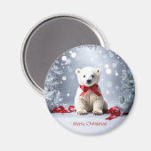 Polar Bear Christmas Holiday Magnet マグネット (正面/裏面)