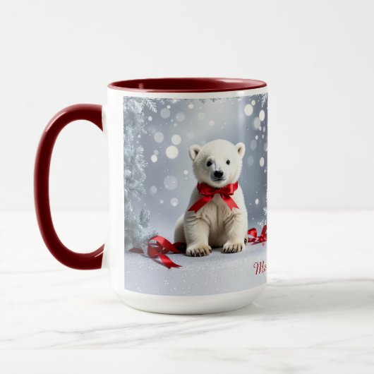Polar Bear Christmas Holiday Mug マグカップ (左)