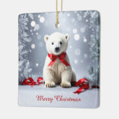 Polar Bear Christmas Holiday Ornament セラミックオーナメント (左)