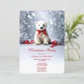 Polar Bear Christmas Holiday Party Invitation 招待状 (スタンド正面)