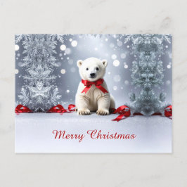 Polar Bear Christmas Holiday Postcard ポストカード