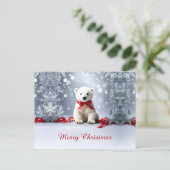 Polar Bear Christmas Holiday Postcard ポストカード (スタンド正面)