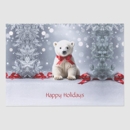 Polar Bear Christmas Holiday Tissue Paper 薄葉紙 (正面)