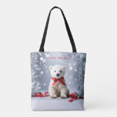 Polar Bear Christmas Holiday Tote Bag トートバッグ (裏面)
