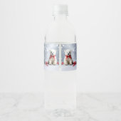 Polar Bear Christmas Holiday Water Bottle Label ペットボトルラベル (裏面)