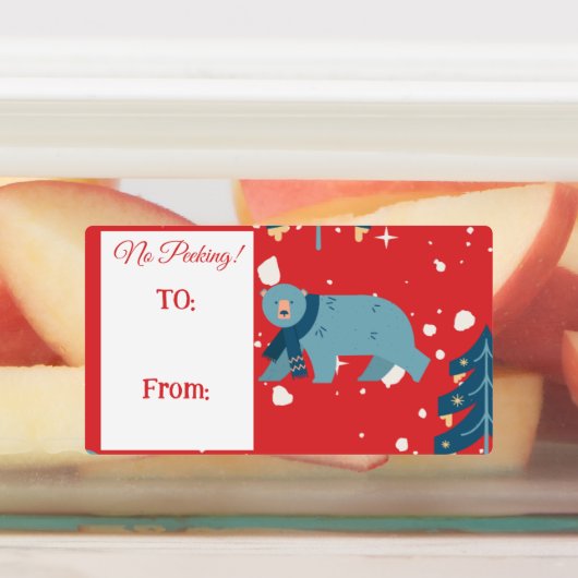 Polar Bear Christmas Nameタグ ラベル (貼付)