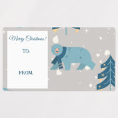 Polar Bear Christmas Nameタグ ラベル (デザイン2)