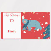 Polar Bear Christmas Nameタグ ラベル (デザイン1)