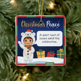 Polar Bear Christmas Ornament セラミックオーナメント