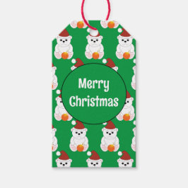 Polar bear Christmas Santa Cute Greenから ギフトタグ