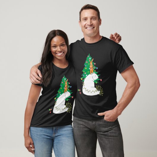 Polar Bear Christmas Tree Cute Happy Animals Fun Tシャツ (ユニセックス)