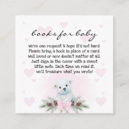 Polar Bear Cub Baby Shower Books forベビー エンクロージャーカード