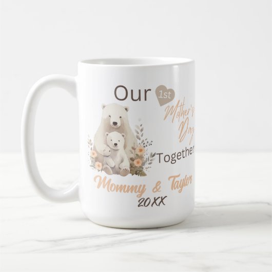 Polar bear & cub、Our First Mother's Day With コーヒーマグカップ (左)