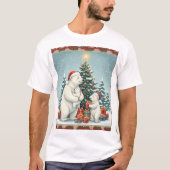 Polar Bear Family Christmas Celebration Tシャツ (正面)