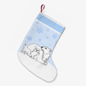 Polar Bear Family Christmas Stocking スモールクリスマスストッキング (正面 (吊り時))