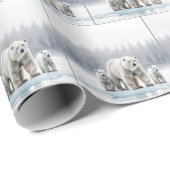Polar Bear Family On an Ice Floe ラッピングペーパー (ロールコーナー)