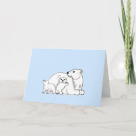 Polar Bear Family Winter Love Card カード