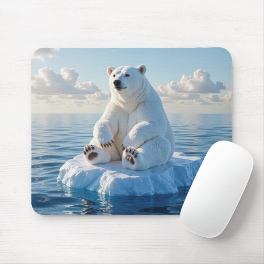 Polar Bear Floating On an Ice Floe マウスパッド (マウス)
