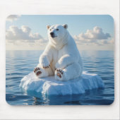 Polar Bear Floating On an Ice Floe マウスパッド (正面)