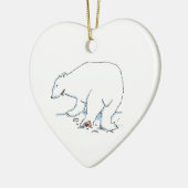 Polar Bear heart ceramic ornament セラミックオーナメント (左)