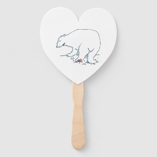 Polar Bear heart hand fans ハンドファン (正面)