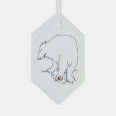 Polar Bear hexagon glass ornament ガラスオーナメント (正面右)