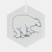 Polar Bear hexagon glass ornament ガラスオーナメント (裏面)