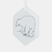 Polar Bear hexagon glass ornament ガラスオーナメント (正面左)