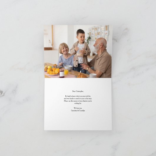 Polar Bear Holiday Money Gift Card カード (内部)