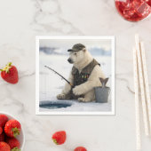 Polar Bear Ice Fishing スタンダードカクテルナプキン (インサイチュ)