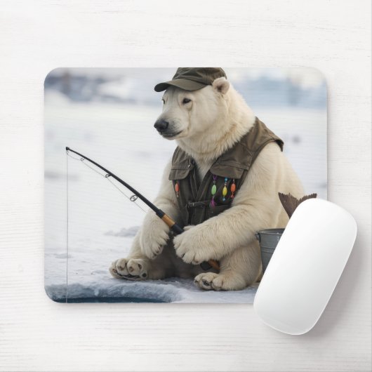Polar Bear Ice Fishing マウスパッド (マウス)