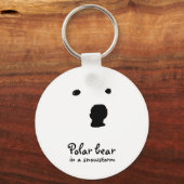 Polar Bear in a snowstorm T-Shirt キーホルダー (正面)