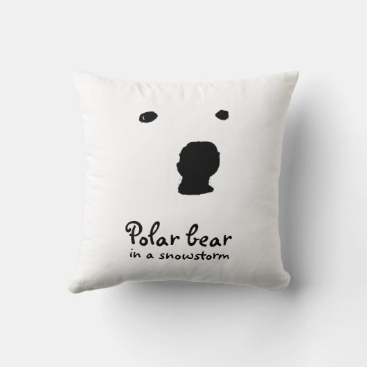 Polar Bear in a snowstorm T-Shirt クッション (裏面)