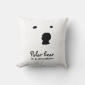 Polar Bear in a snowstorm T-Shirt クッション (正面)
