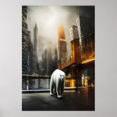 Polar bear in the city | AI Art Poster ポスター (正面)