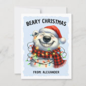 Polar Bear Kids Classroom Christmas シーズンカード (正面)