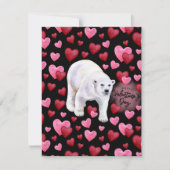 Polar Bear Love Valentine’s Day Card in Black ノートカード (正面)