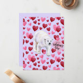 Polar Bear Love Valentine’s Day Card in Purple ノートカード (正面/裏面インサイチュ)