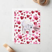 Polar Bear Love Valentine’s Day Card in White ノートカード (正面/裏面インサイチュ)