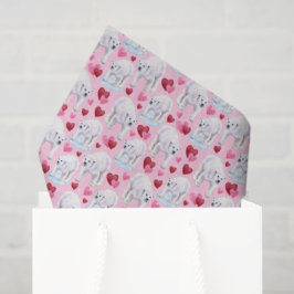 Polar Bear Love Valentine's Tissue Paper in Pink 薄葉紙