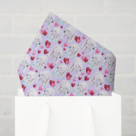 Polar Bear Love Valentine's Tissue Paper in Purple 薄葉紙