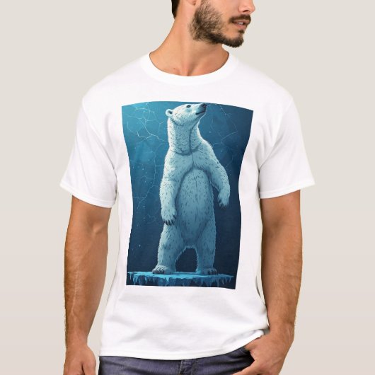 Polar Bear Made Of Ice Shards Standing Tall Arctic Tシャツ (正面)