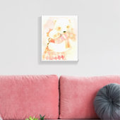 Polar Bear Mother and Cub Cuddle Nursery Poster キャンバスプリント (インサイチュ (リビング))