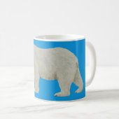 Polar Bear mug on Blue コーヒーマグカップ (正面右)