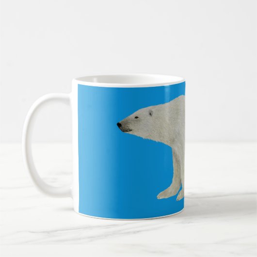 Polar Bear mug on Blue コーヒーマグカップ (左)